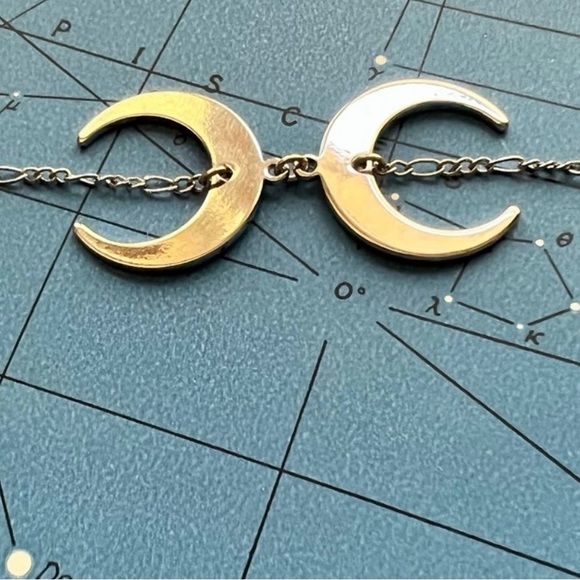 Silver Crescent Moon Necklace - Picture 2 of 3